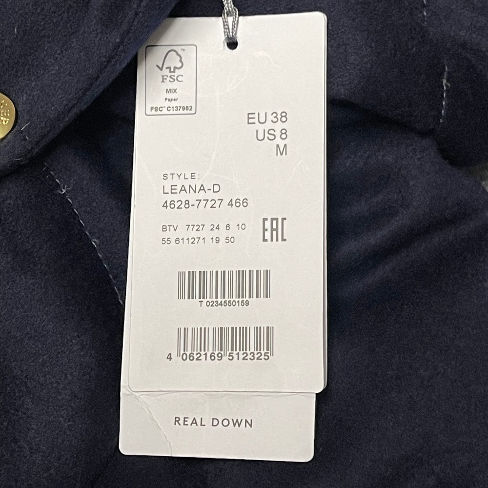 Bogner LEANA-D Coat Womens Medium Navy Blue Loro Piana Cashmere Down Oversized - Picture 8 of 16